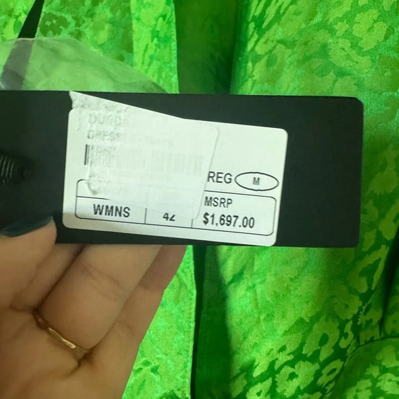 DUNDAS new with tags Green Silk Blend Dress 42 - Picture 10 of 12